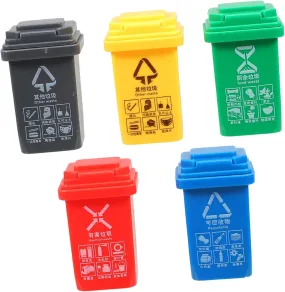 TOPBATHY 5 Piezas Contenedor De Clasificación De Basura para Camión De Basura De Juguete Cosas En Miniatura Contenedores De Basu